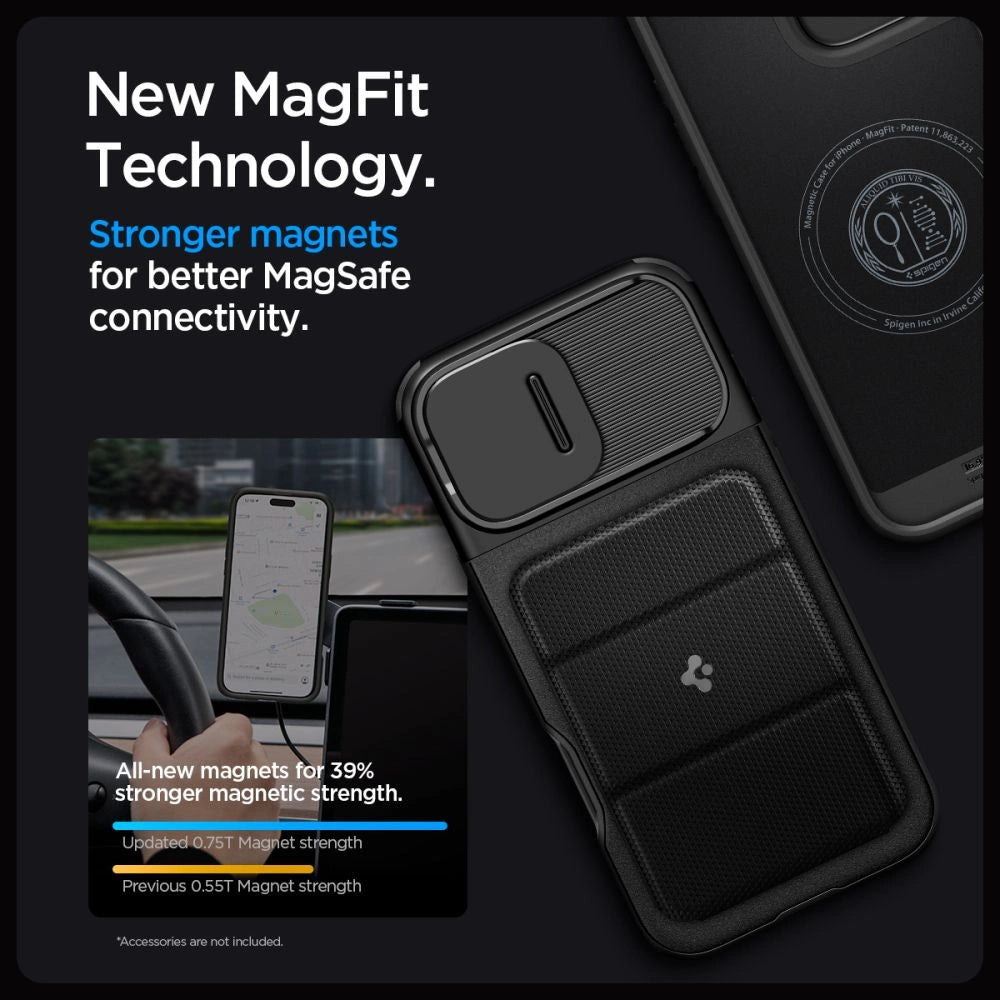 Spigen Optik Armor Mag Case med MagSafe til iPhone 16 Pro Max - sort