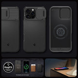 Spigen Optik Armor Mag Case med MagSafe til iPhone 16 Pro Max - sort