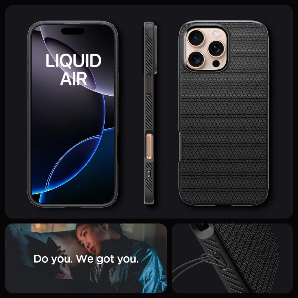 Spigen Liquid Air Case til iPhone 16 Pro Max - sort