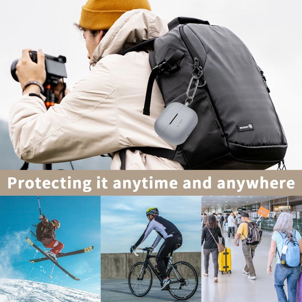 Tech-Protect Silicone Hook Case til Samsung Galaxy Buds 3 / 3 Pro - Brunt