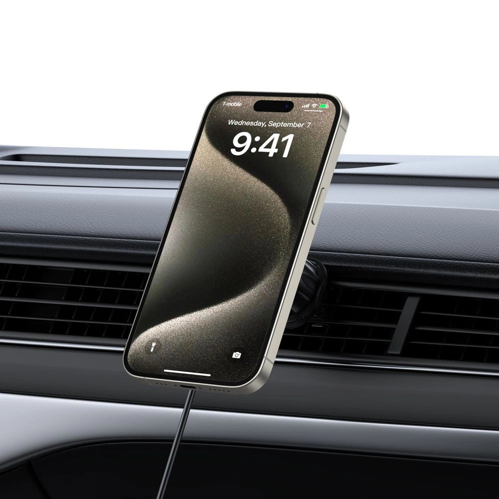 Tech-Protect MM15W MagSafe Car Holder with 15W Inductive Charger for Air Vent and Dashboard - Black