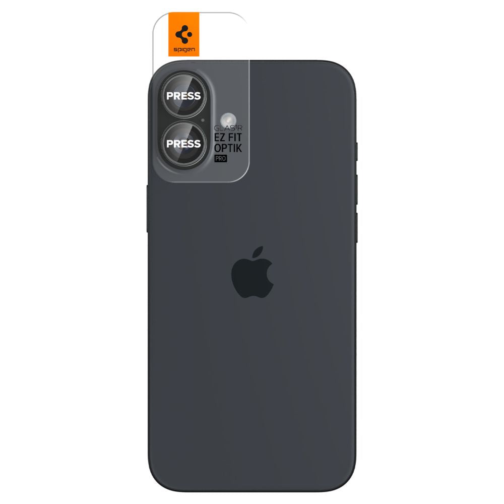 Spigen Glas.tR EZ Fit Optik Pro tempereret glas til iPhone 16 / 16 Plus / 17 (2 st.)