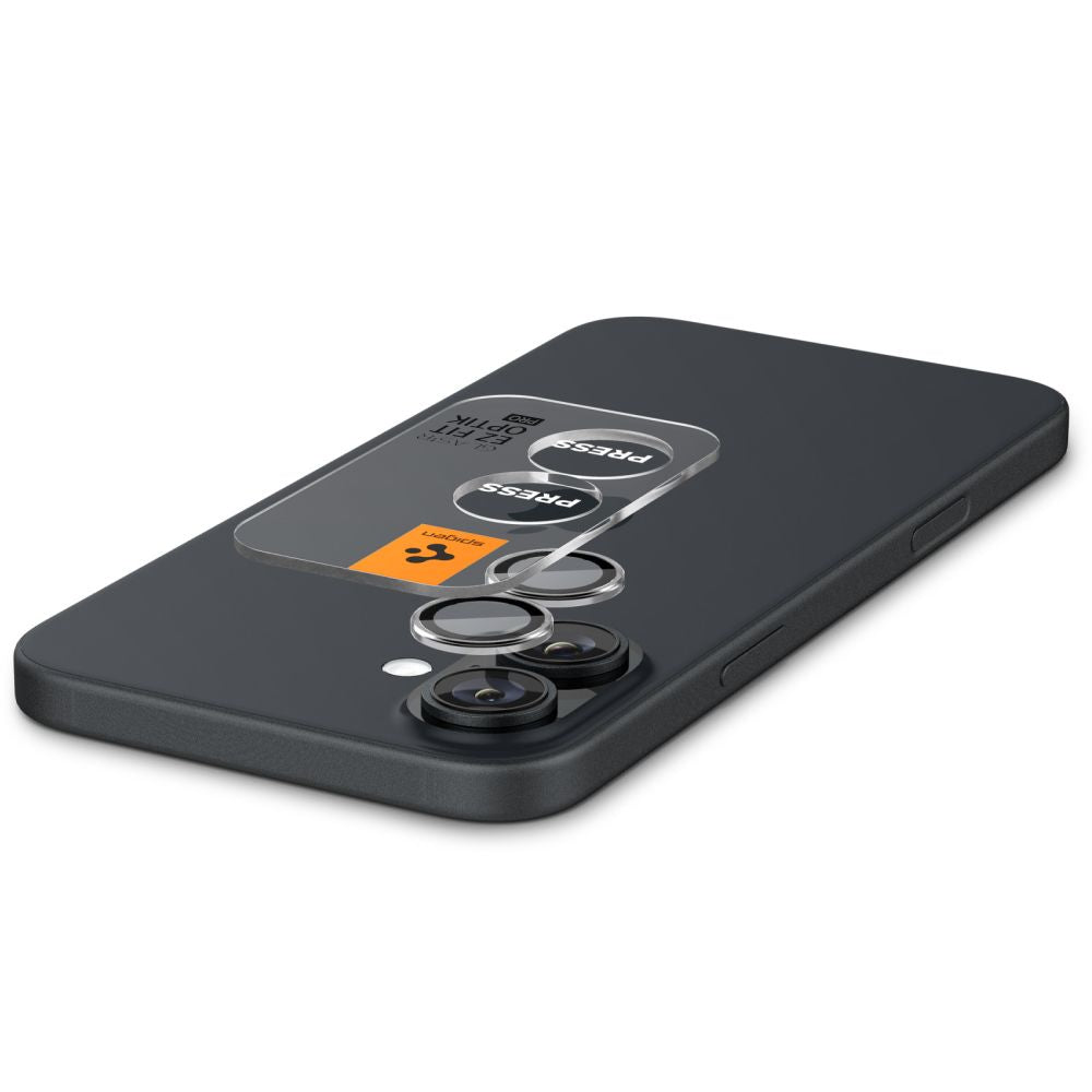 Spigen Glas.tR EZ Fit Optik Pro tempereret glas til iPhone 16 / 16 Plus / 17 (2 st.)