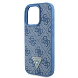 Guess læder Metal Logo Strass Crossbody Case til iPhone 16 Pro - Blå