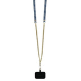 Guess læder Metal Logo Strass Crossbody Case til iPhone 16 Pro - Blå