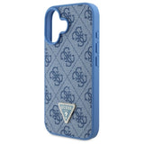 Guess Hardcase Læder 4G Triangle Strass MagSafe Case til iPhone 16 - Blå
