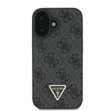 Guess læder 4G Triangle Strass MagSafe Case til iPhone 16 - sort