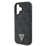 Guess læder 4G Triangle Strass MagSafe Case til iPhone 16 - sort