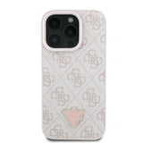 Guess læder 4G Triangle Strass MagSafe Case til iPhone 16 Pro Max - Pink