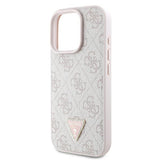Guess læder 4G Triangle Strass MagSafe Case til iPhone 16 Pro Max - Pink