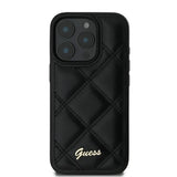 Guess Quilted Metal Logo iPhone 16 Pro Max Case - sort