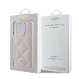 Guess Quilted Metal Logo iPhone 16 Pro Max Case - Pink