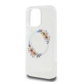 Guess IML Flowers Wreath MagSafe Case for iPhone 16 Pro - Clear