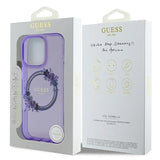 Guess IML Flowers Wreath MagSafe iPhone 16 Pro Case - lilla