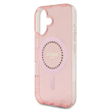 Guess IML Rhinestones MagSafe iPhone 16 Case - Pink