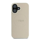 Guess Grained Ring MagSafe case for iPhone 16 - beige