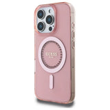 Guess IML Rhinestones MagSafe iPhone 16 Pro Max-fodtæppe - Pink