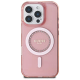 Guess IML Rhinestones MagSafe iPhone 16 Pro Max-fodtæppe - Pink