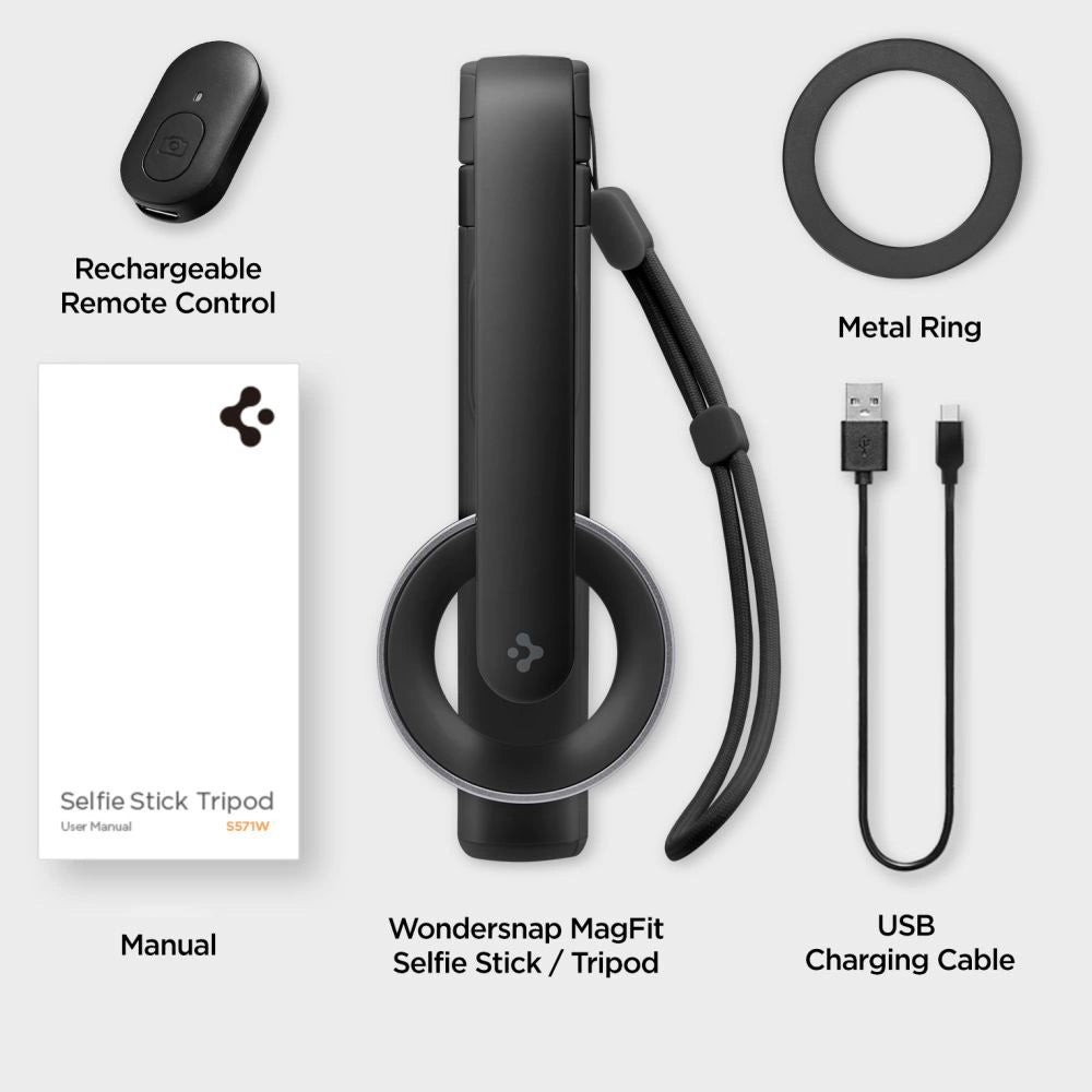 Selfie stick Spigen S571W MagSafe Bluetooth med stativ - sort