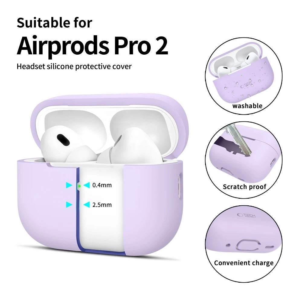 Tech-Protect Silicone Case til Apple AirPods Pro 1 / 2 - lilla