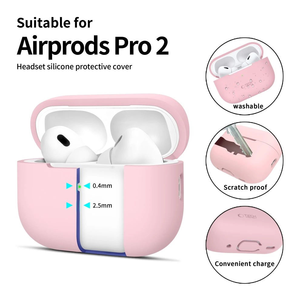 Tech-Protect Silicone Case til Apple AirPods Pro 1 / 2 - Pink