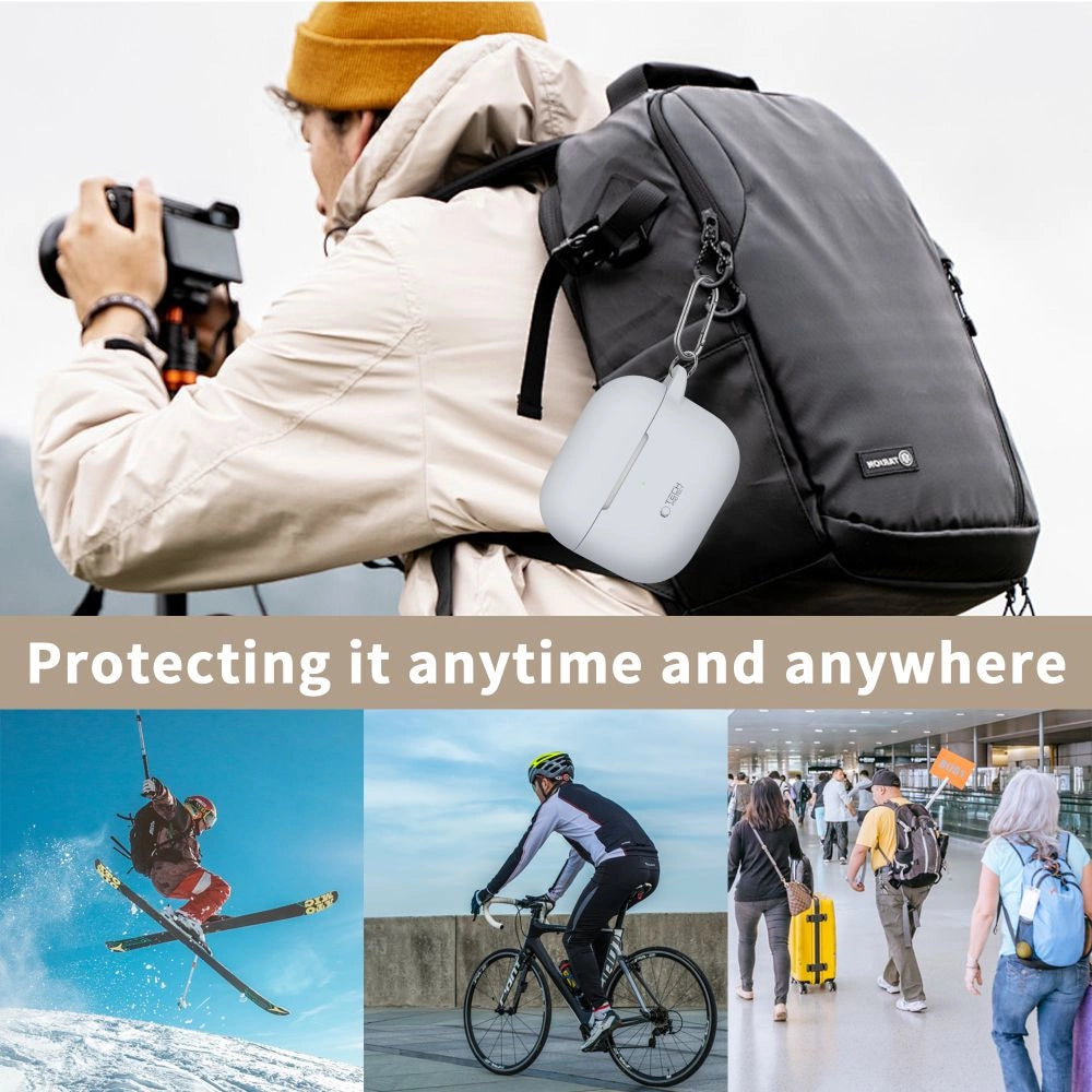 Tech-Protect Silicone Hook Case til Apple AirPods 3 - Beige