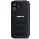 AMG læder med udstemplede linjer sort logo iPhone 16 Case - sort