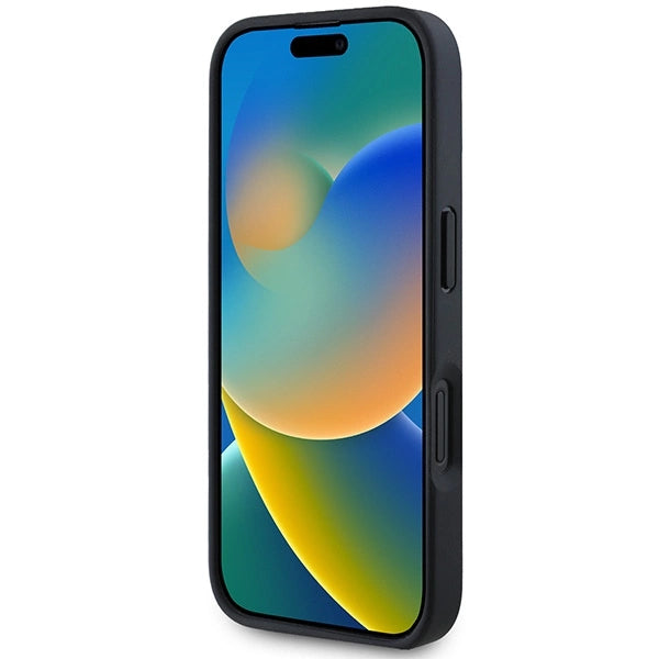 AMG læder med udstemplede linjer sort logo iPhone 16 Case - sort