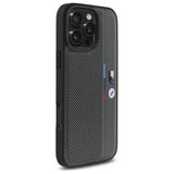 BMW M Perforeret Tricolor Detail Line iPhone 16 Pro Case - Mørkgrå