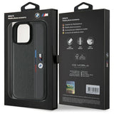 BMW M Perforeret Tricolor Detail Line iPhone 16 Pro Case - Mørkgrå