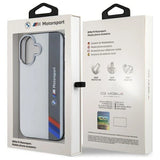 BMW Motosport IML Vertical Stripe iPhone 16 Plus Case - Grå