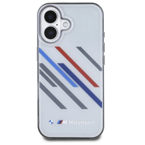 BMW Motosport IML Random Stripes iPhone 16 Plus Case - Gray