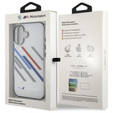 BMW Motosport IML Random Stripes iPhone 16 Plus Case - Gray