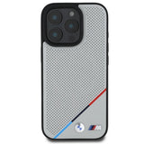 BMW M Perforated Tricolor Line MagSafe Case for iPhone 16 Pro - Gray