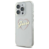 Guess IML Heart Case til iPhone 16 Pro - Gennemsigtig
