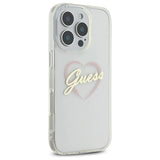 Guess IML Heart Case til iPhone 16 Pro - Gennemsigtig