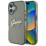 Guess IML Heart Case til iPhone 16 Plus - sort