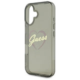 Guess IML Heart Case til iPhone 16 Plus - sort