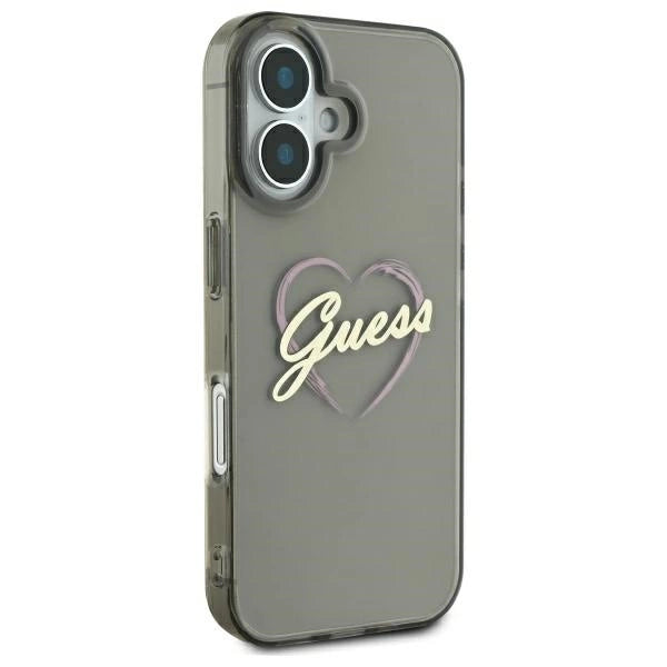 Guess IML Hjerte iPhone 16 Case - sort