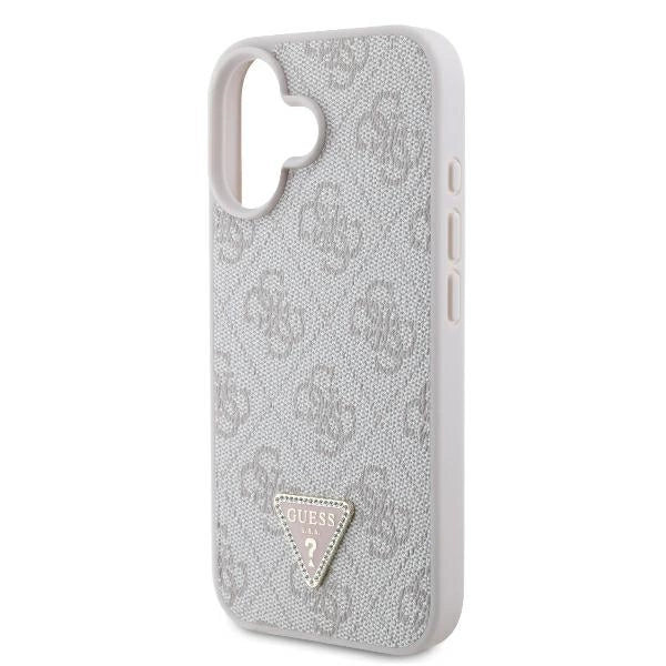 Guess lædermetall Logo Strass Crossbody Case til iPhone 16 - Pink