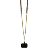 Guess lædermetall Logo Strass Crossbody Case til iPhone 16 - Brown