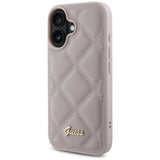 Guess Quilted Metal Logo iPhone 16 Case - Pink
