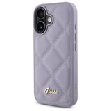 Guess Quilted Metal Logo case til iPhone 16 - lys lilla