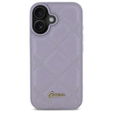 Guess Quilted Metal Logo case til iPhone 16 - lys lilla