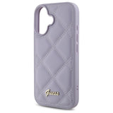 Guess Quilted Metal Logo case til iPhone 16 - lys lilla