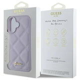 Guess Quilted Metal Logo case til iPhone 16 - lys lilla