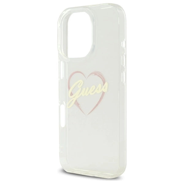 Guess IML Heart Case til iPhone 16 Pro Max - Gennemsigtig