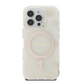 Guess IML 4G Background MagSafe iPhone 16 Pro Case - White