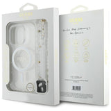 Guess IML Glitter With Pearl Strap MagSafe iPhone 16 Pro Case - Clear