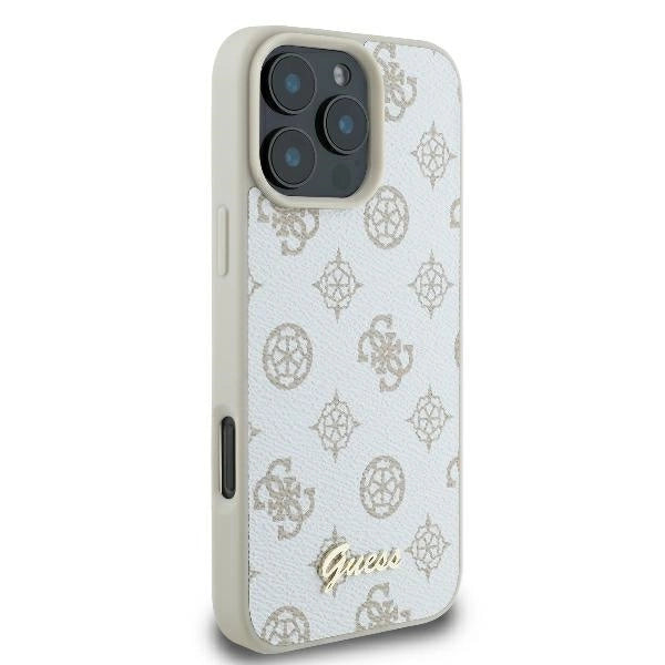 Guess Peony Script Logo MagSafe iPhone 16 Pro Case - Hvid